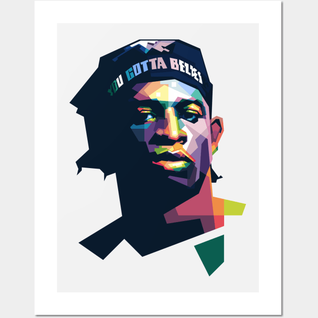 Deion Sanders Pop Art WPAP Wall Art by Alkahfsmart